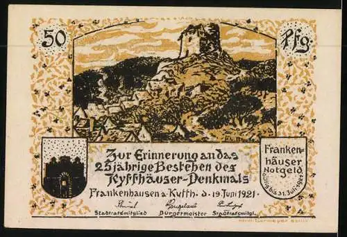 Notgeld Frankenhausen am Kyffhäuser 1921, 50 Pfennig, Prinzessin Ilse und die Musikanten