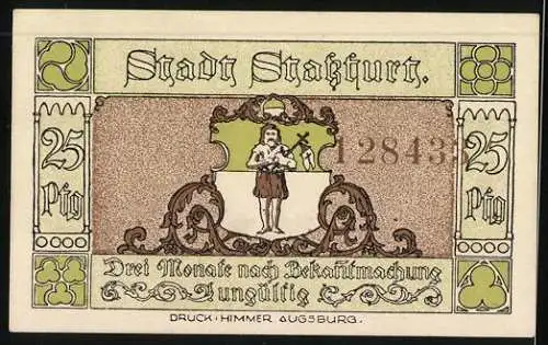 Notgeld Stassfurt 1921, 25 Pfennig, Wiege des Kali-Bergbaues, Ortsansicht