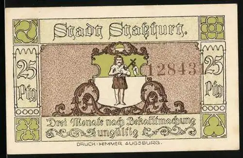 Notgeld Stassfurt 1921, 25 Pfennig, Wiege des Kali-Bergbaues, Bergleute beim Essen