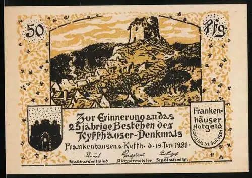 Notgeld Frankenhausen am Kyffhäuser 1921, 50 Pfennig, Prinzessin Ilse und die Musikanten