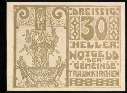 Notgeld Traunkirchen 1920, 30 Heller, Kanzel in der Kirche