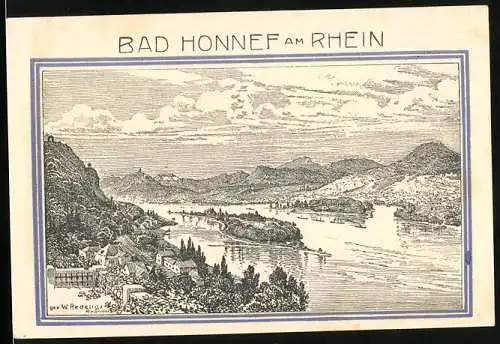Notgeld Bad Honnef a. Rh. 1921, 99 Pfennige, Ortsansicht, Wappen