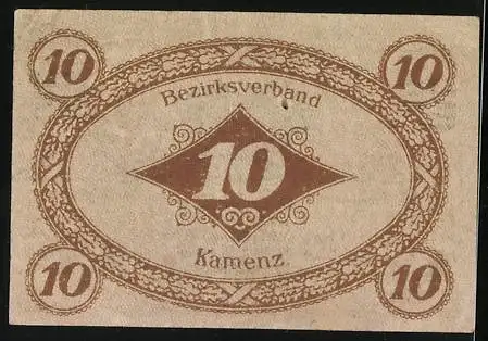 Notgeld Kamenz 1920, 10 Pfennig, Wappen