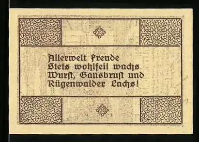 Notgeld Rügenwalde 1920, 5 Pfennig, Stadtsparkasse