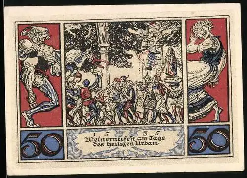 Notgeld Arnstadt 1921, 50 Pfennig, Weinerntefest am Tage des heiligen Urban