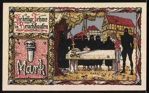 Notgeld Bruchhausen 1921, 1 Mark, Schloss und heilige Fehme