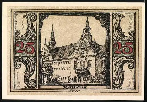 Notgeld Arnstadt 1921, 25 Pfennig, Rathaus