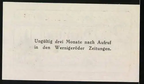 Notgeld Wernigerode 1920, 25 Pfennig, Rathaus