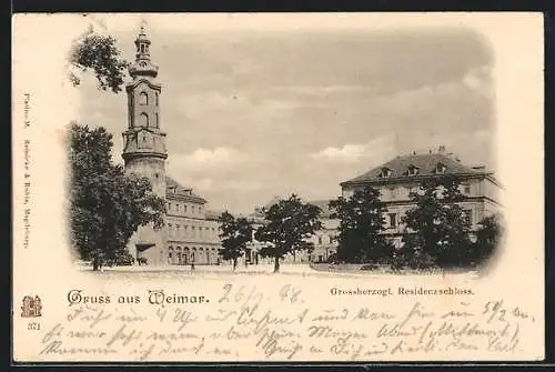 AK Weimar / Thür., Grossherzogliches Residenzschloss