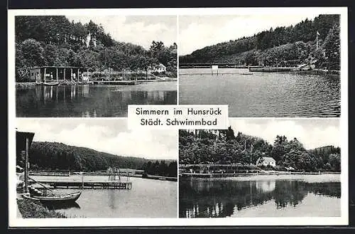 AK Simmern / Hunsrück, Partien im Städt. Schwimmbad