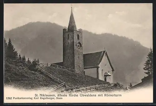 AK Sankt Niklausen, Kirche mit Römerturm