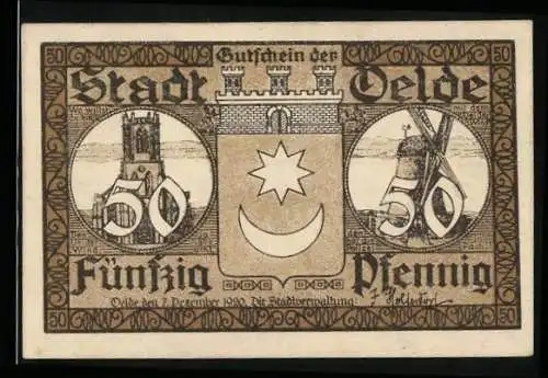 Notgeld Oelde 1920, 50 Pfennig, Der Tanz um den Oelder Pfingstkranz