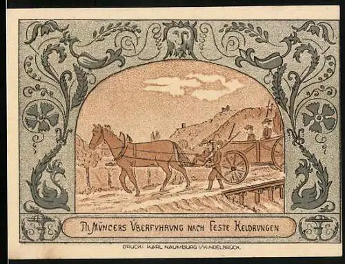 Notgeld Oldisleben 1921, 50 Pfennig, Th. Müncers Überführung nach Feste Heldrungen