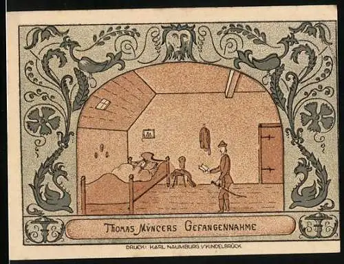 Notgeld Oldisleben 1921, 50 Pfennig, Th. Müncers Gefangennahme