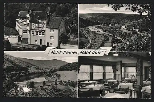 AK Heimbach / Eifel, Hotel Pension Haus Käte, Ortspanorama