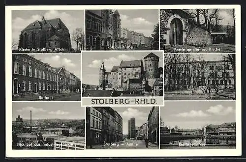 AK Stolberg / Rheinland, Rathausstrasse, Rathaus, Industriegelände
