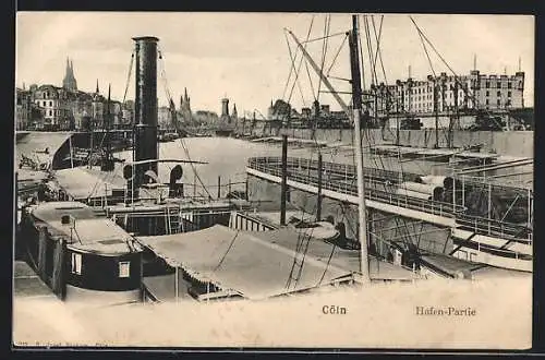 AK Cöln a. Rh., Hafenpartie