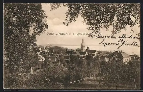 AK Überlingen / Bodensee, Ortsansicht von der Uhlandshöhe