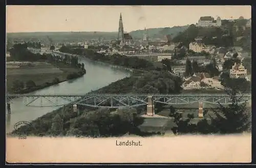 AK Landshut / Isar, Gesamtansicht aus der Vogelschau