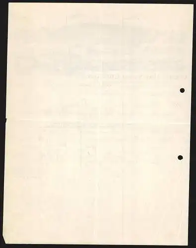 Rechnung Ebingen 1929, Gebrüder Haux GmbH, Spinnerei und Trikotagenfabriken, Fabrikanlagen, Arbeiterwohnungen, etc.