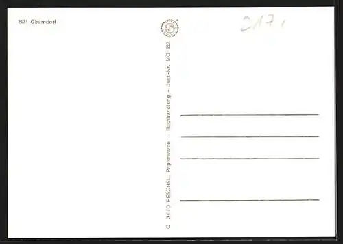 AK Oberndorf / Oste, Blick zur Kirche, Brücke, Partie am Ufer