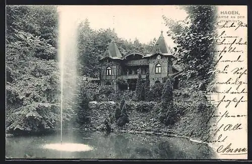 AK Hagen / Westf., Partie am Restaurant Waldlust