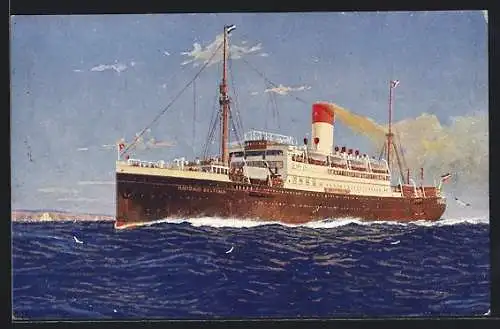 Künstler-AK Passagierschiff Antonino Delfino auf See