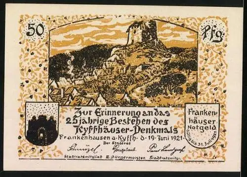 Notgeld Frankenhausen a. Kyffh. 1921, 50 Pfennig, Prinzessin Ilse und die Musikanten