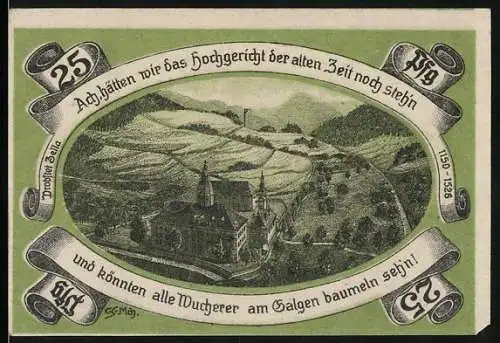 Notgeld Probstzella 1921, 25 Pfennig, Die Probstei Zella