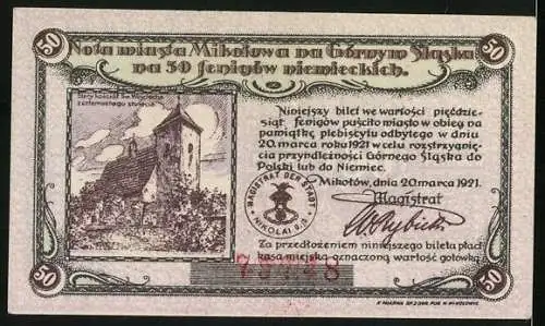 Notgeld Nikolai 1921, 50 Pfennig, Neue St. Adalbert-Kirche