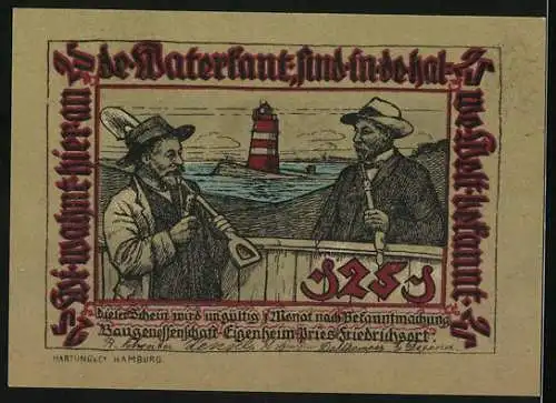 Notgeld Friedrichsort, 25 Pfennig, Mädchen füttert die Hühner