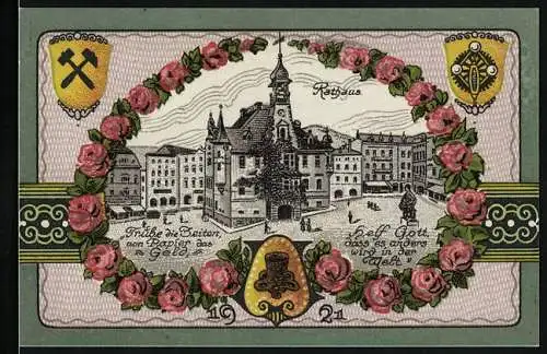 Notgeld Neurode im Eulengebirge 1921, 50 Pfennig, Rathaus