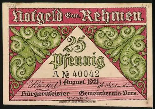 Notgeld Rehmen 1921, 25 Pfennig, Der Venusberg des Orlagaues