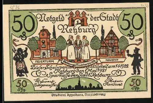 Notgeld Rehburg 1921, 50 Pfennig, Kinder beim Amtmann