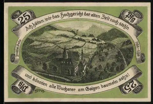 Notgeld Probstzella 1921, 25 Pfennig, Die Probstei Zella, 1150-1528