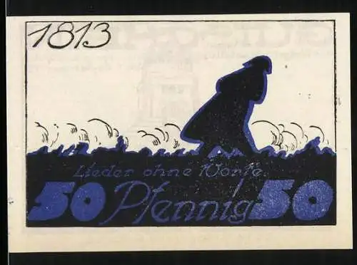 Notgeld Leipzig 1921, 50 Pfennig, Notgeld-Ausstellung, Lieder ohne Worte