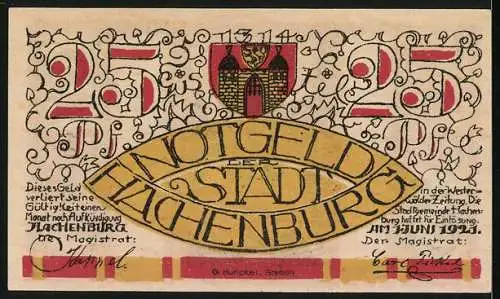 Notgeld Hachenburg 1921, 25 Pfennig, Der alte Markt