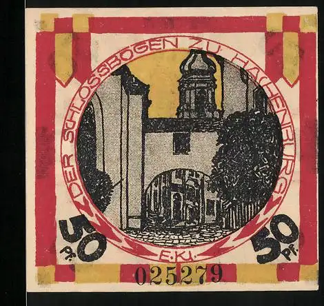 Notgeld Hachenburg 1921, 50 Pfennig, Der Schlossbogen