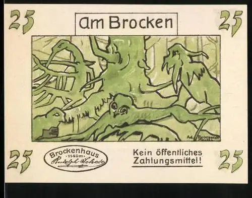 Notgeld Brocken, 25 Pfennig, Grüner Märchenwald