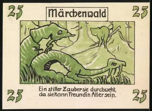 Notgeld Brocken, 25 Pfennig, Grüner Märchenwald