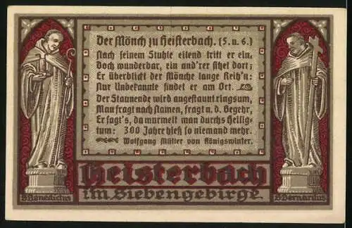 Notgeld Heisterbach 1921, 75 Pfennig, Thor der ehemaligen Kirche