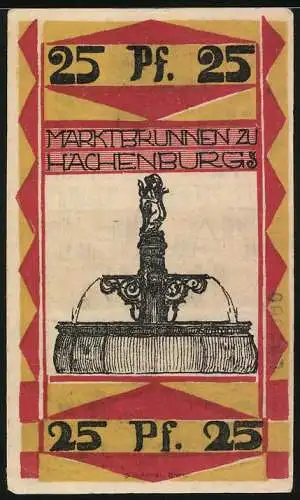 Notgeld Hachenburg 1921, 25 Pfennig, Der Marktbrunnen