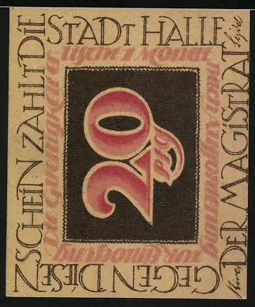 Notgeld Halle, 20 Pfennig, Rechtsgelehrter Christian Thomasius