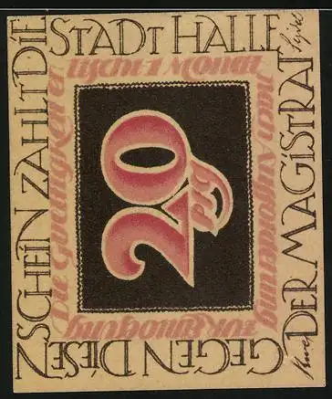 Notgeld Halle, 20 Pfennig, August Hermann Francke