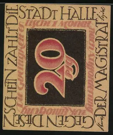 Notgeld Halle, 20 Pfennig, August Hermann Francke, Portrait
