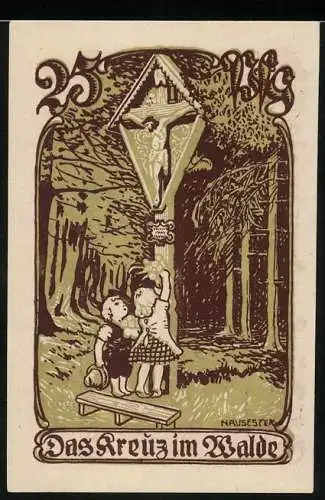 Notgeld Wiedenbrück 1921, 25 Pfennig, Das Kreuz im Walde