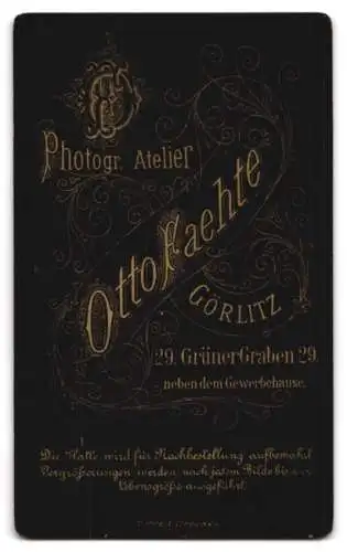 Fotografie Otto Faethe, Görlitz, Grüner Graben 29, Junge Dame im taillierten Kleid mit Puffärmeln