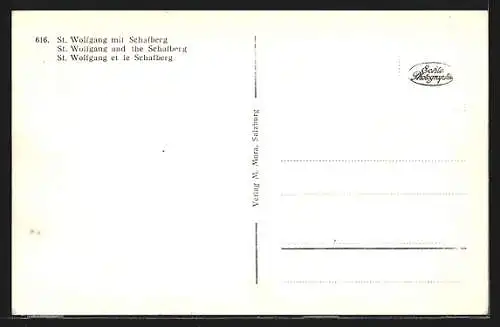 AK St. Wolfgang, Ortsansicht mit Schafberg