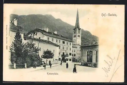 AK Hofgastein, Kaiserplatz mit Gasthof zum goldenen Adler