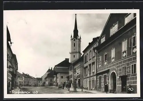 AK Rohrbach, Strassenpartie mit Rathaus